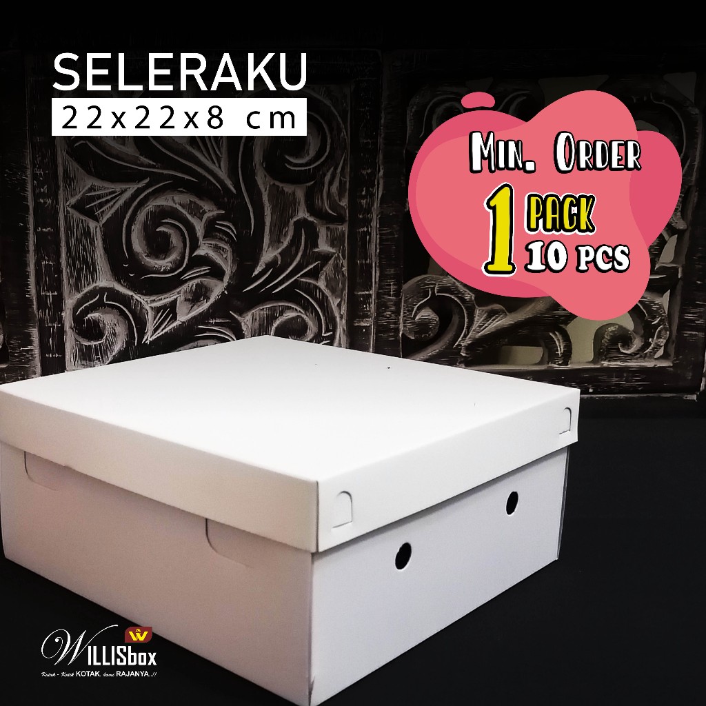 

Box Nasi Kotak 22x22x8 SEL-KU Tebal (Polos) / Kotak Nasi, Kotak Kue, Kotak Ayam Bakar, Catering Box
