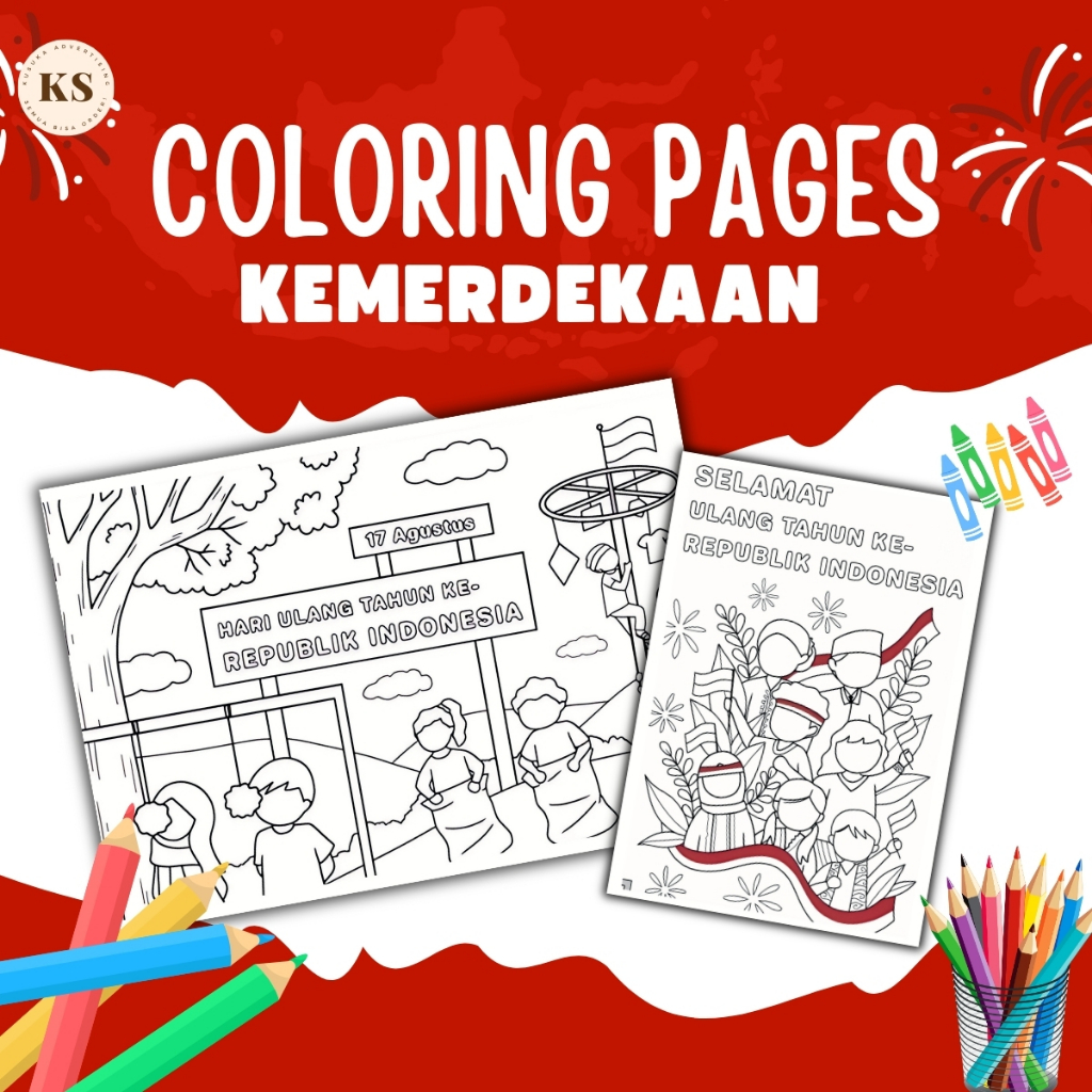

Gambar Sketsa Mewarnai Anak Drawing Sketch Coloring Page Tema KEMERDEKAAN INDONESIA Ukuran A5 HVS