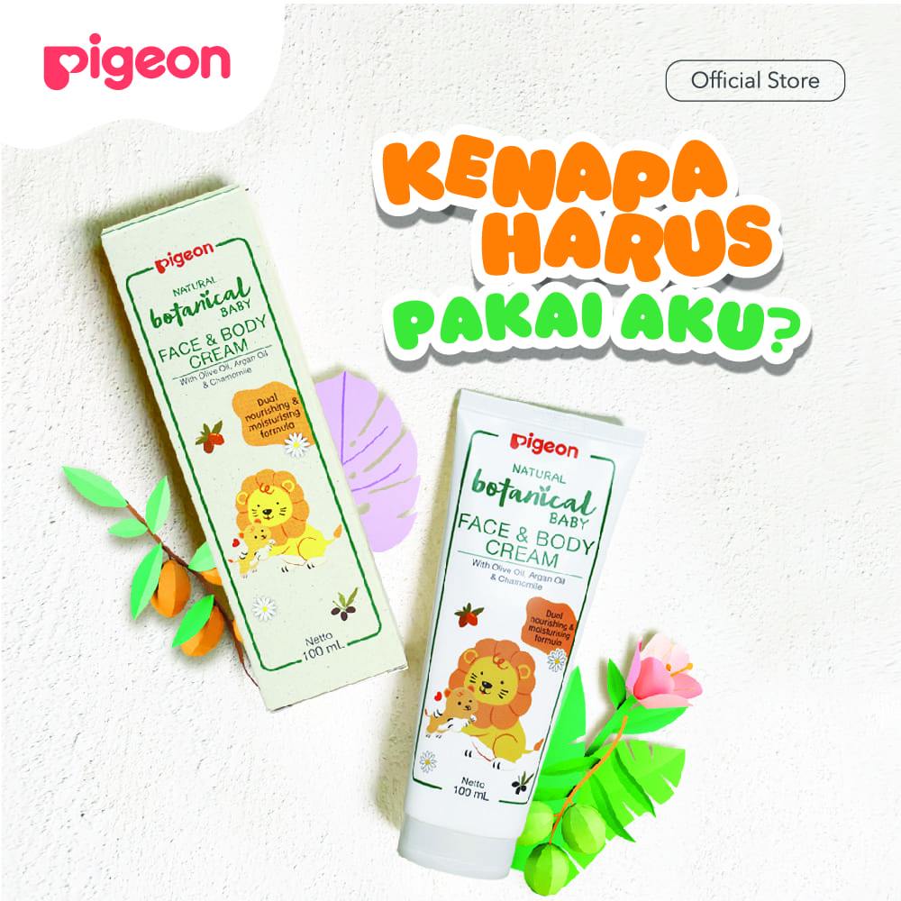 PIGEON Botanical Body & Face Cream 100ML |Lotion Bayi | Losion Pelembut Kulit Bayi | Tanpa Pewarna |