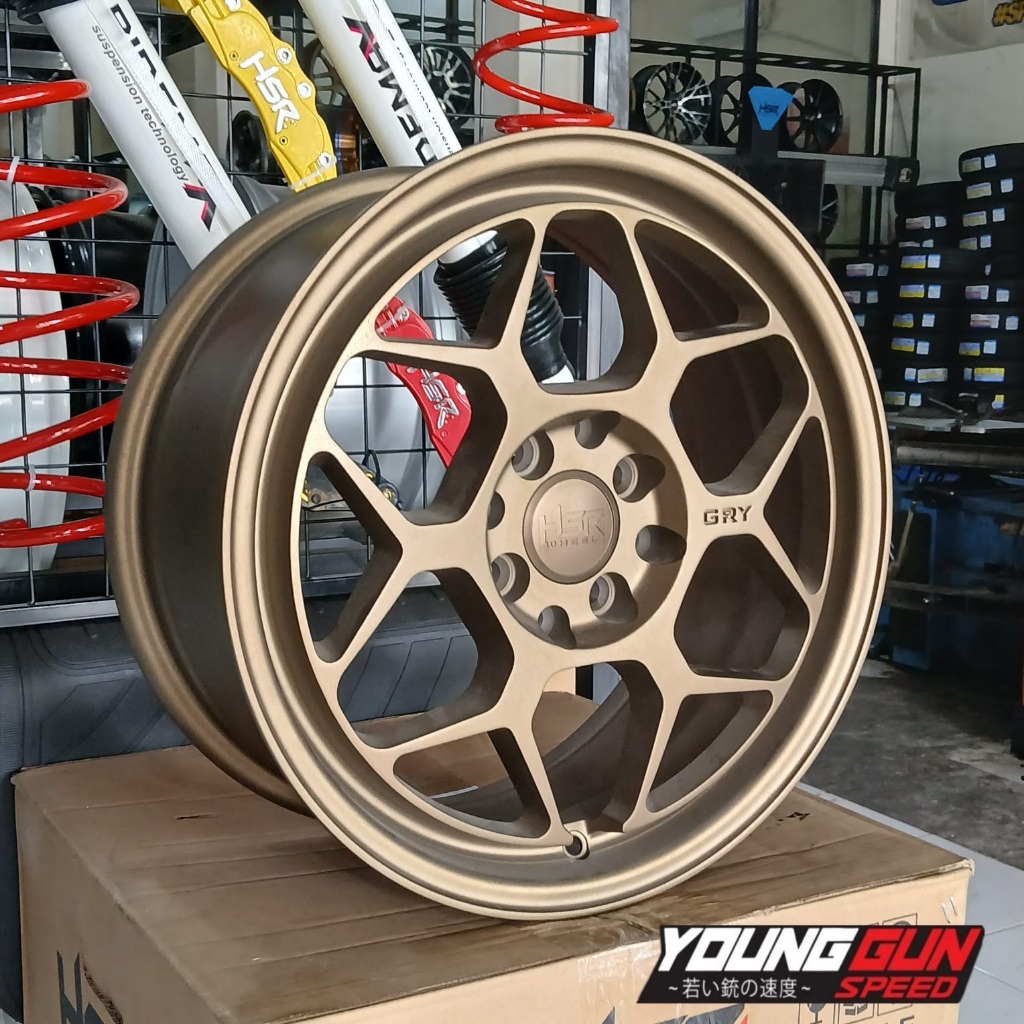 Velg Racing 16 Avanza Xenia Brio Agya Vios Calya Sigra Pelek HSR Ring 16 GRY Warna Bronze