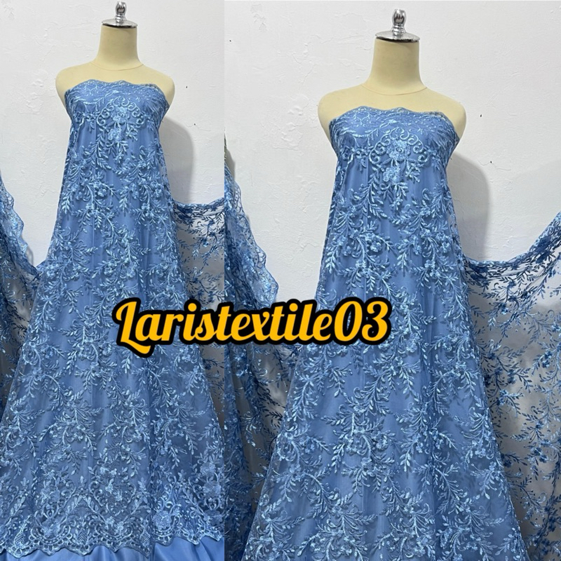 KAIN TILE PINGGIRAN TEBAL / KAIN TILE BORDIRAN TEBAL / TILE BROKAT KEBAYA / BAHAN KEBAYA HARGA PERSE