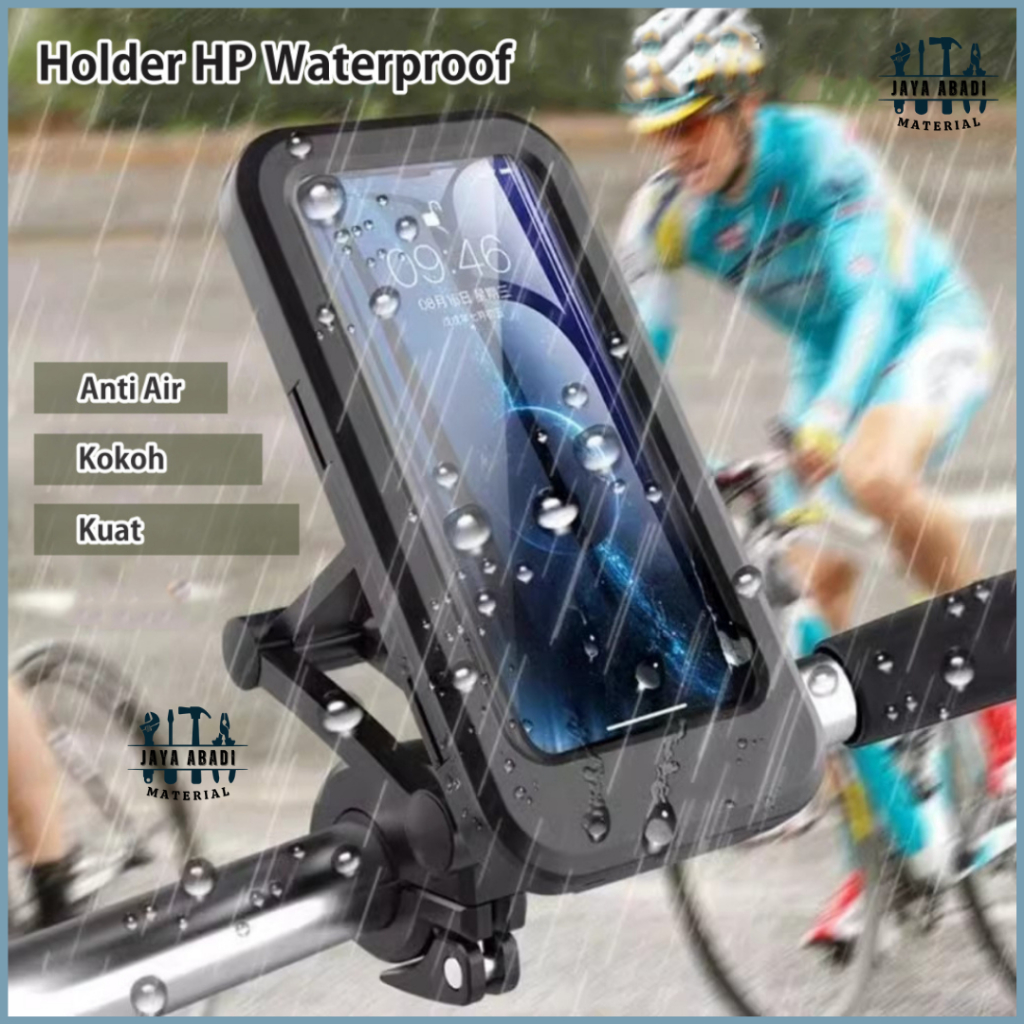 [JAM] Holder Hp Motor Waterproof Anti Air Kuat Kokoh Untuk Pemasangan Di Stang Spion