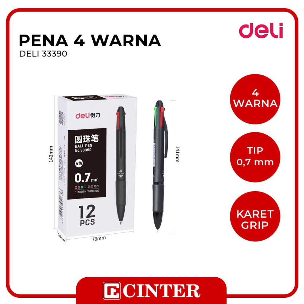 

DELI - PENA /PEN / BOLLPOIN 33390 0.7MM 4 WARNA