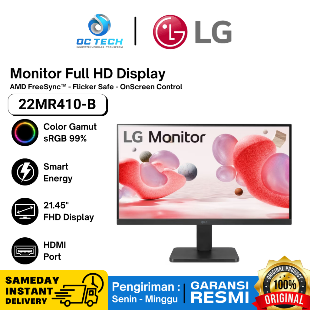 MONITOR LG 22MR410-B 22 inch Full HD Display with AMD FreeSync Monitor Komputer PC Garansi Resmi