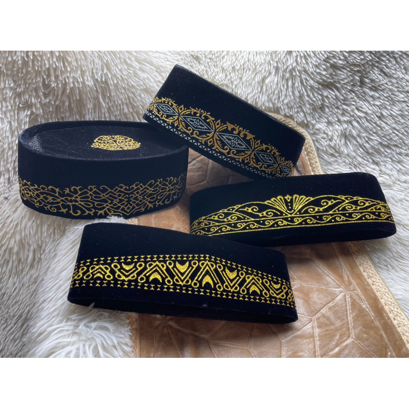 Peci grafer emas motif random peci songkok pria dewasa grafer emas