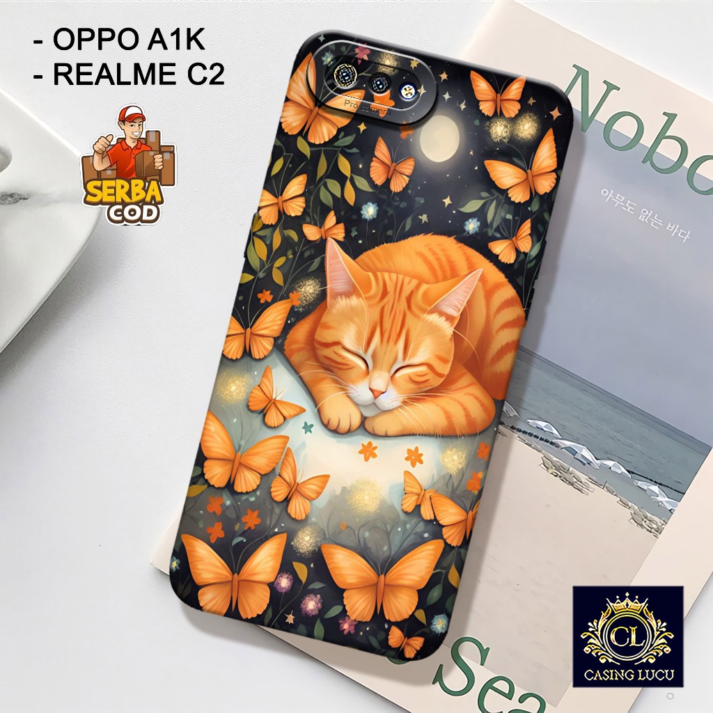 Case Realme C2 / Oppo A1K - Fashion Case Kucing - Softcase Realme C2 / Oppo A1K - Casing Realme C2 /