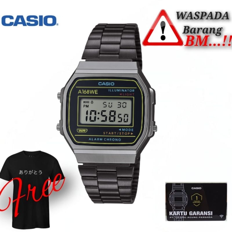 Jam tangan casio A168WEHB-1ADF / casio general a168wehb-1 casio original a168