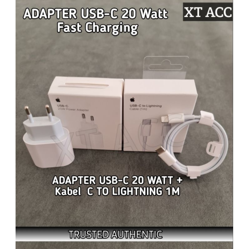 CHARGER 20Watt ADAPTOR / 20W PD FASTCHARGING / USB C / TYPE-C/ Tipe-C to Lightning Iphone BATOK/Adap