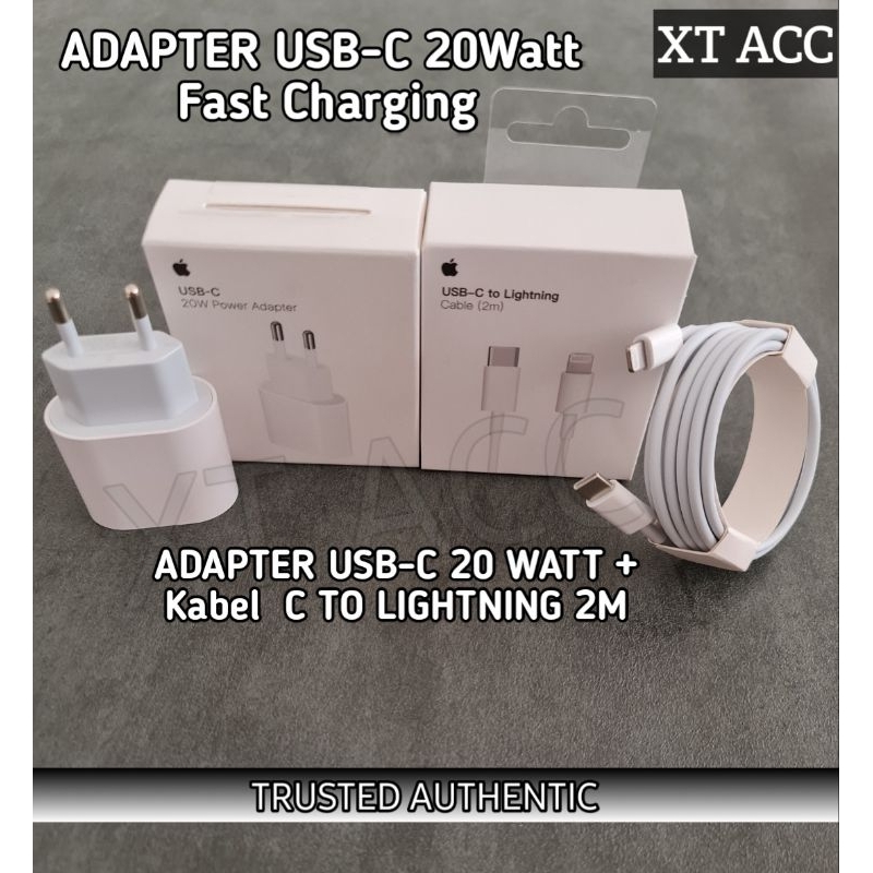 CHARGER 20Watt ADAPTOR / 20W PD FASTCHARGING /USB C/ TYPE-C/ Tipe-C to Lightning Iphone BATOK/Adapte