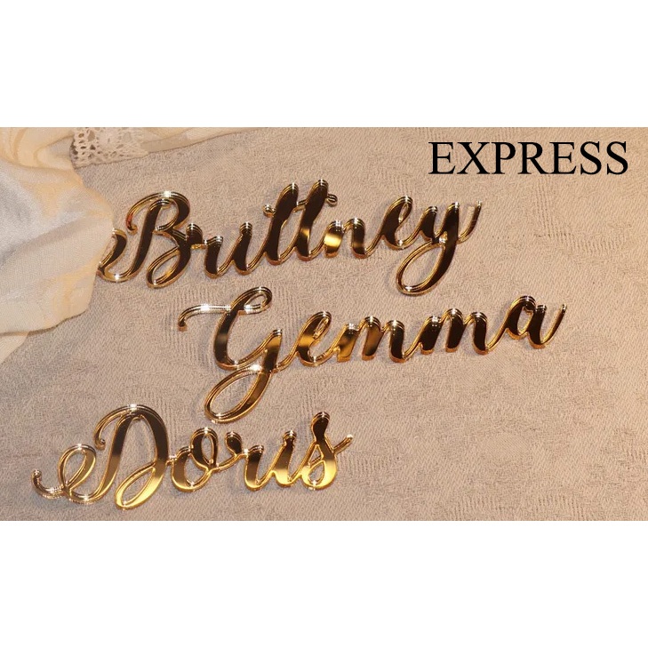 EXPRESS - Topper Kue | Mahar Seserahan | Dekorasi Kue & Mahar Lamaran | Akrilik Mirror Custom Cuttin