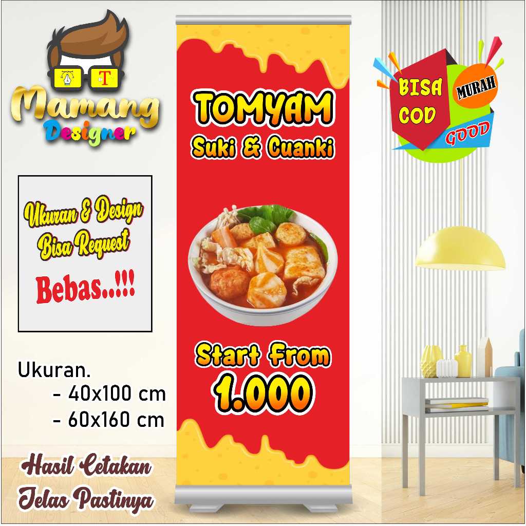 Custom Banner Spanduk MMT Tomyam atau Seafood Kuah bb