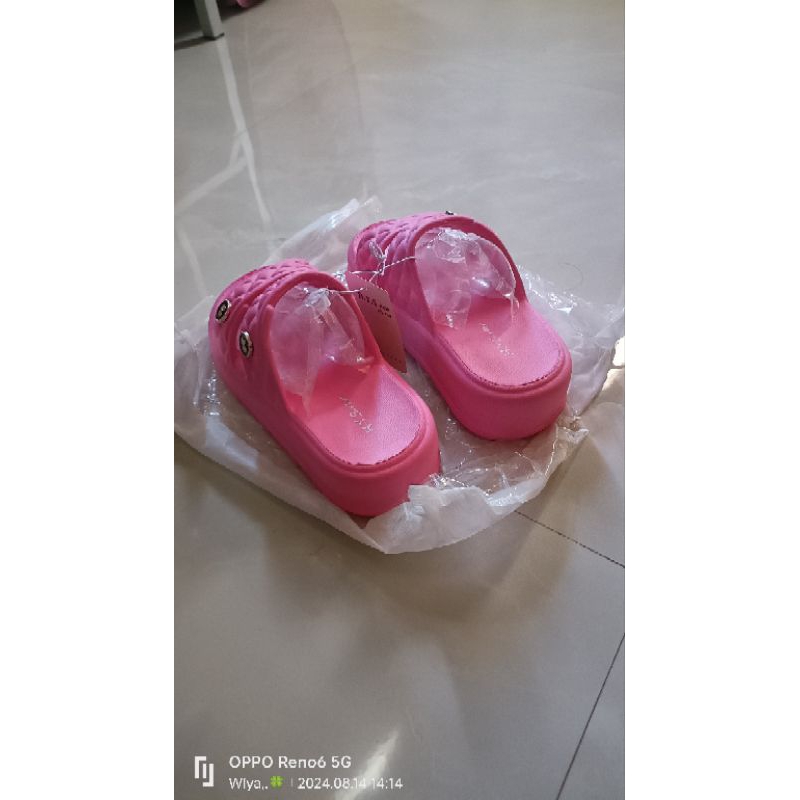 sandal selop wedges wanita Korean premiumimport platform non slip sole Double