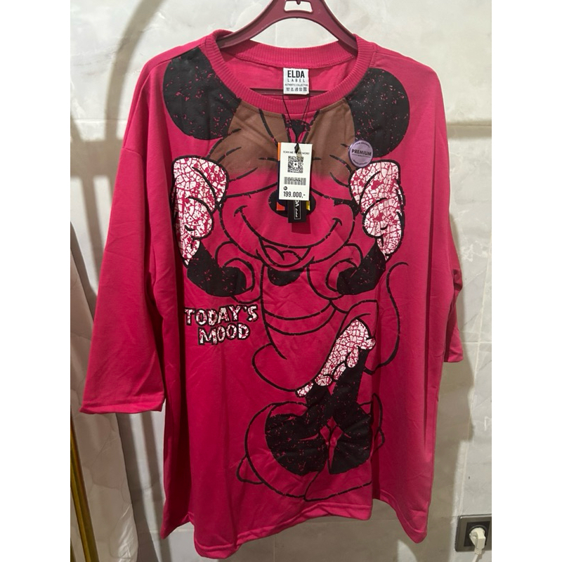 KAOS OVERSIZE PINK WANITA MICKY MOUSE PREMIUM