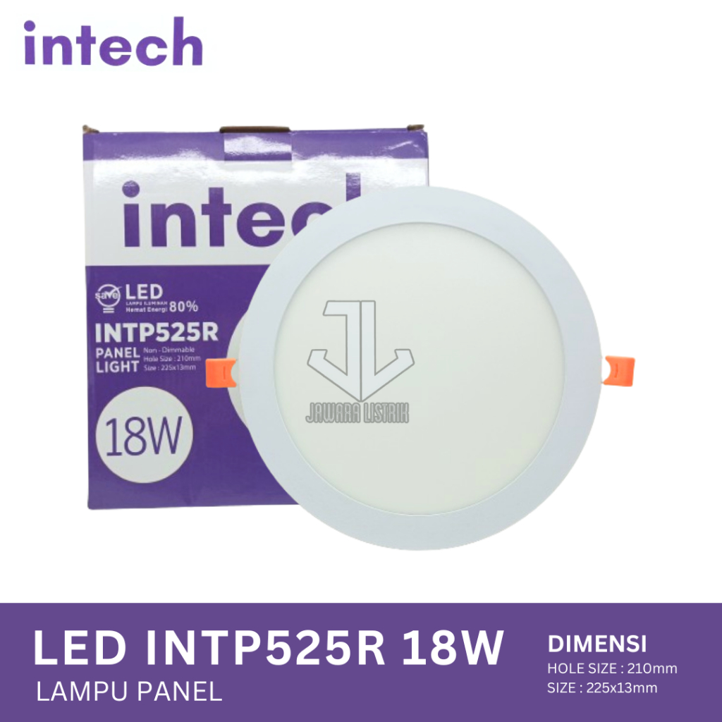 INTECH LED LAMPU PANEL INBOW INTP525R DOWNLIGHT 18 WATT BULAT