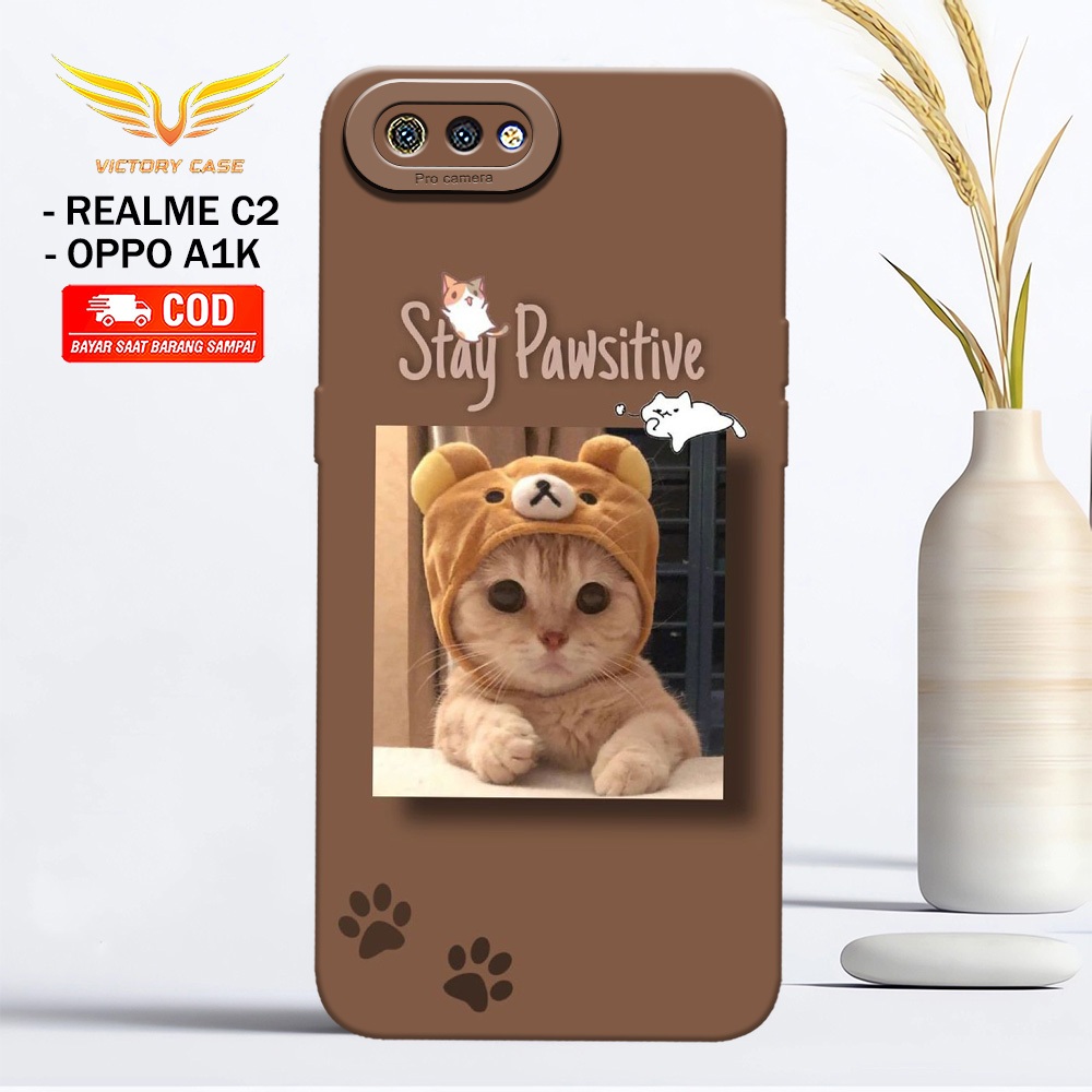 New Kucing Case - Softcase Oppo A1K / Realme C2 - Terbaru - Case Hp Oppo A1K / Realme C2 - Casing Op