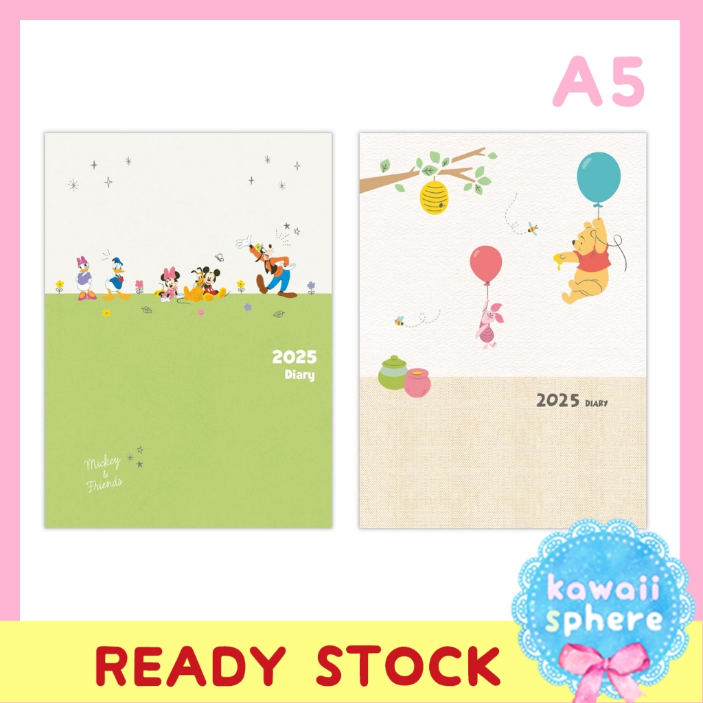 

Disney Mickey / Winnie The Pooh Planner 2025 Size A5 | Hallmark Monthly Planner Diary 2025 | Ready Stock Handcarry Japan