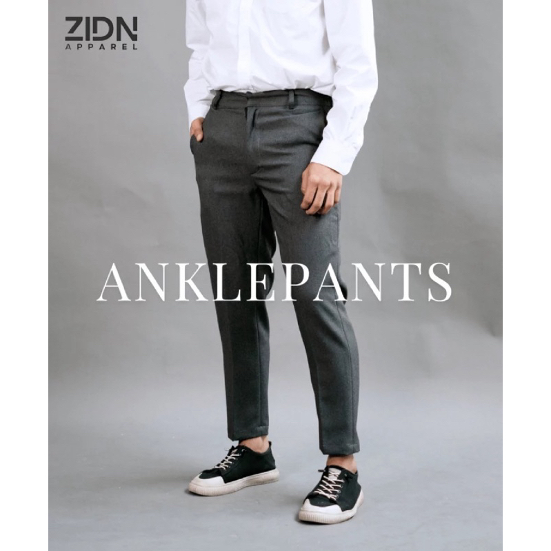 CUCI GUDANG  Celana Pria Slim Fit Ankle Pants Premium by ZIDN | Celana Kantor Kasual Korea