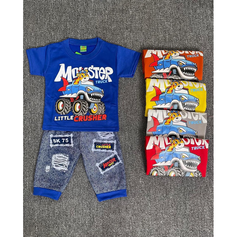 Setelan Baju Anak Laki-laki 1-3 Tahun / Baju Pendek Celana Panjang / Baju Cowo Nyaman Adem
