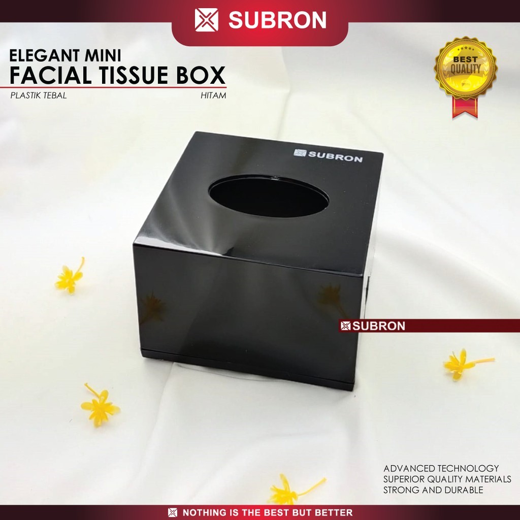 SUBRON Tempat Tissue Kotak Plastik Mini Box Putih Hitam Kecil Mobil Elegant Murah