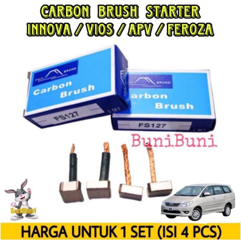 RB CARBON BRUSH STARTER INNOVA FS 127 - Kul Cool Arang Dinamo Stater Mobil INNOVA / APV / VIOS /