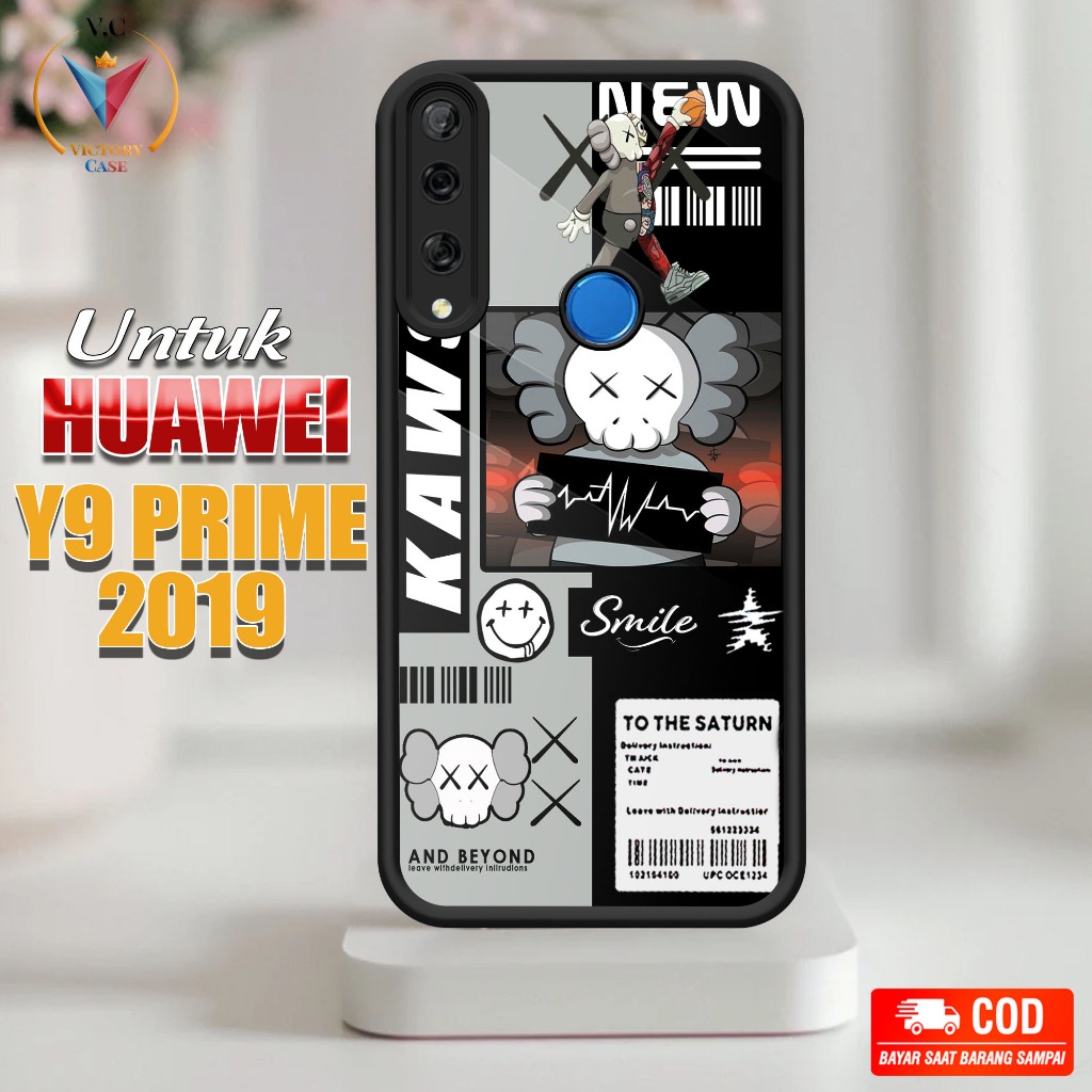 Case Hp Softcase glossy For HUAWEI Y9 PRIME 2019 SMILE silikon Glass Casing Handphone Premium