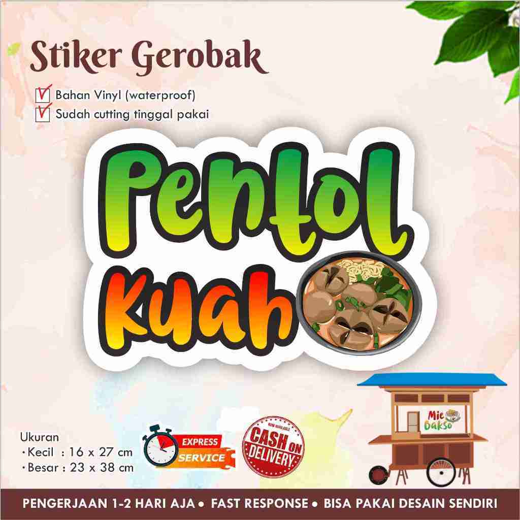 

STIKER KACA GEROBAK VINYL PENTOL KUAH / LABEL MAKANAN