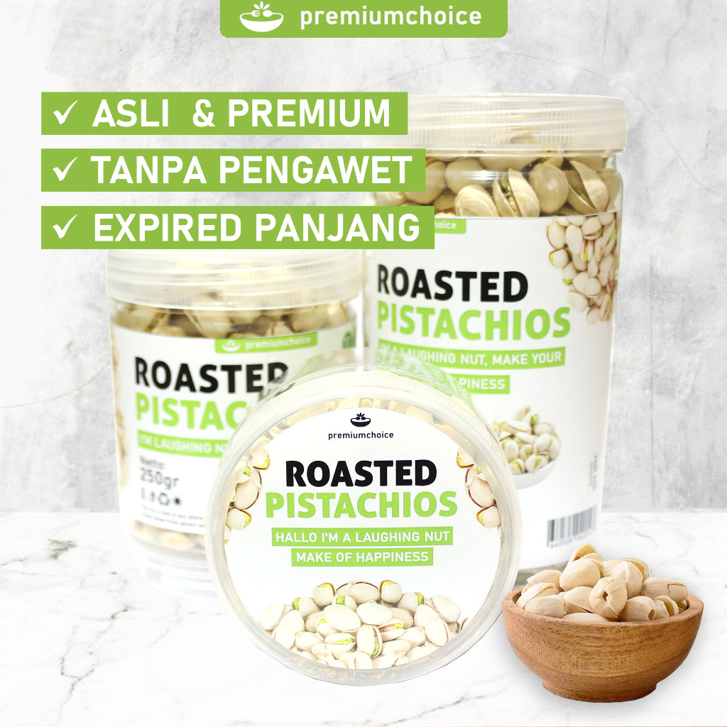

KACANG FUSTUK Premium PISTACHIO Panggang Renyah Original Natural Untuk Gift Hampers Suguhan