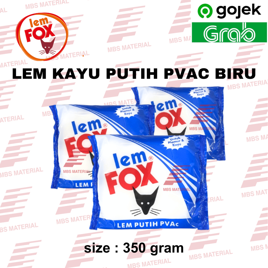 

Lem Fox / Lem Kayu Putih PVAC Biru Sachet 350 Gram