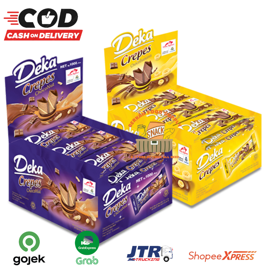 

[ BERKAH ] Deka Crepes Dua Kelinci Box isi 12 x 10gr Choconut Chocobanana Snack Cemilan Anak Murah