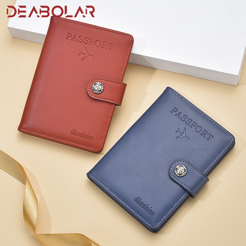 Deabolar Travel Wallet untuk Paspor dan Kartu Dengan Kancing K3286 Bahan Sintetis Tebal