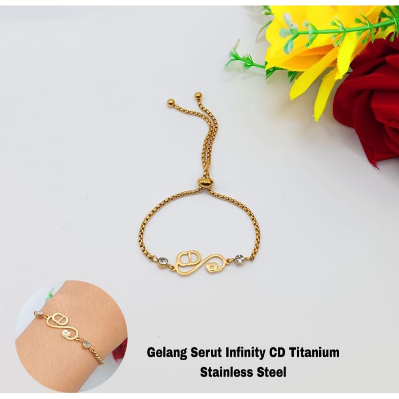 GELANG SERUT WANITA INFINITY CD STAINLEES STEEL