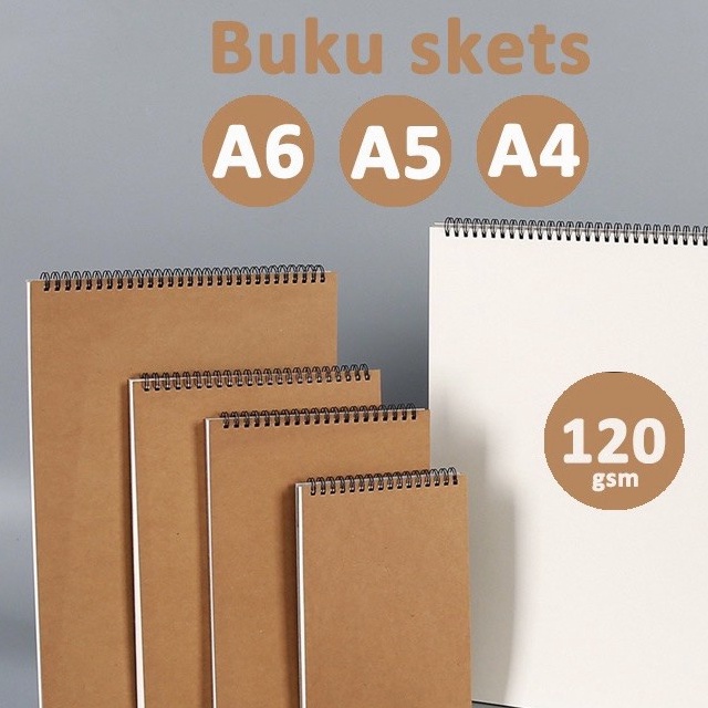 

CUCI GUDANG Sketch Book Buku Menggambar A6 A5 A4 High Quality 12 GSM Buku Gambar