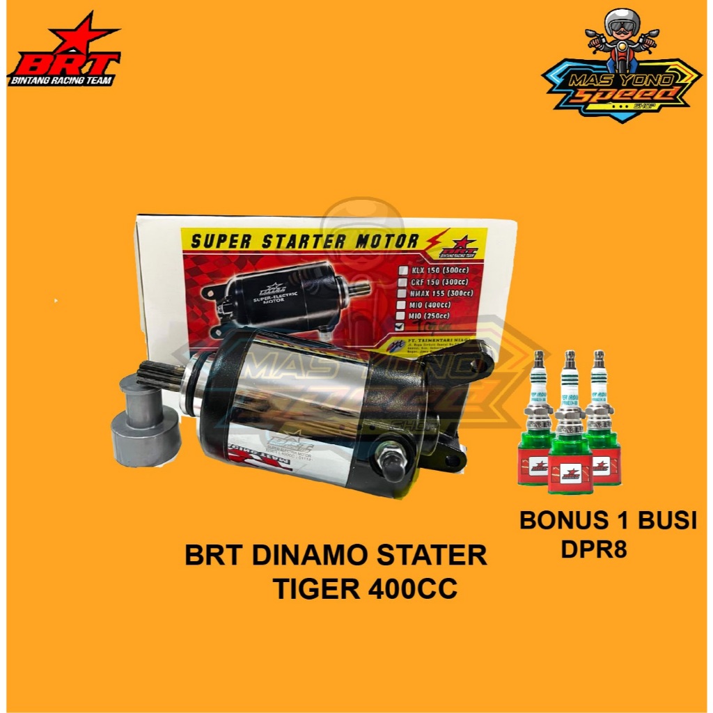 BRT DINAMO STARTER BORE UP BRT TIGER GL PRO GL MAX MEGAPRO CB100 400cc STATER FREE BUSI IRIDIUM BRT