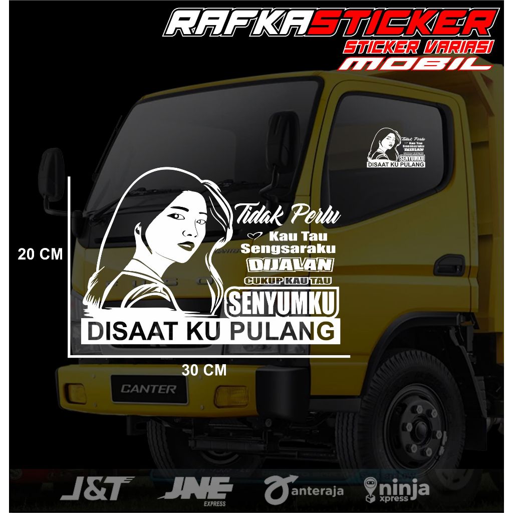 Stiker Kaca Truk Pick up L300 Body Depan Samping Belakang Aksesoris Kaca Mobil Kata Kata Keren