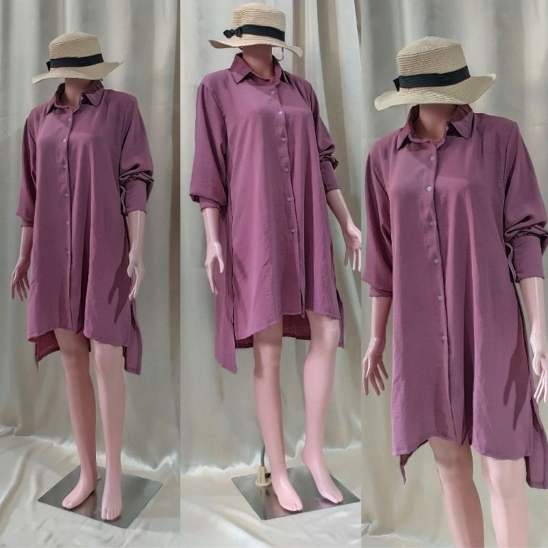 Tunik Oversize Polos Crinkle | Blouse Tunik Premium