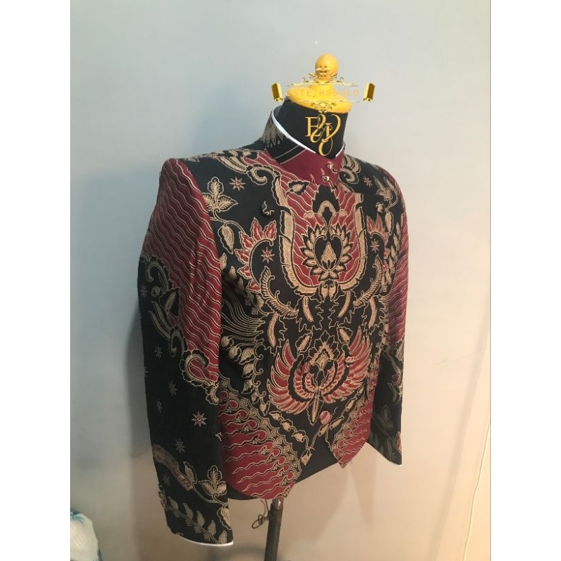 Beskap Solo Krowok Motif Batik