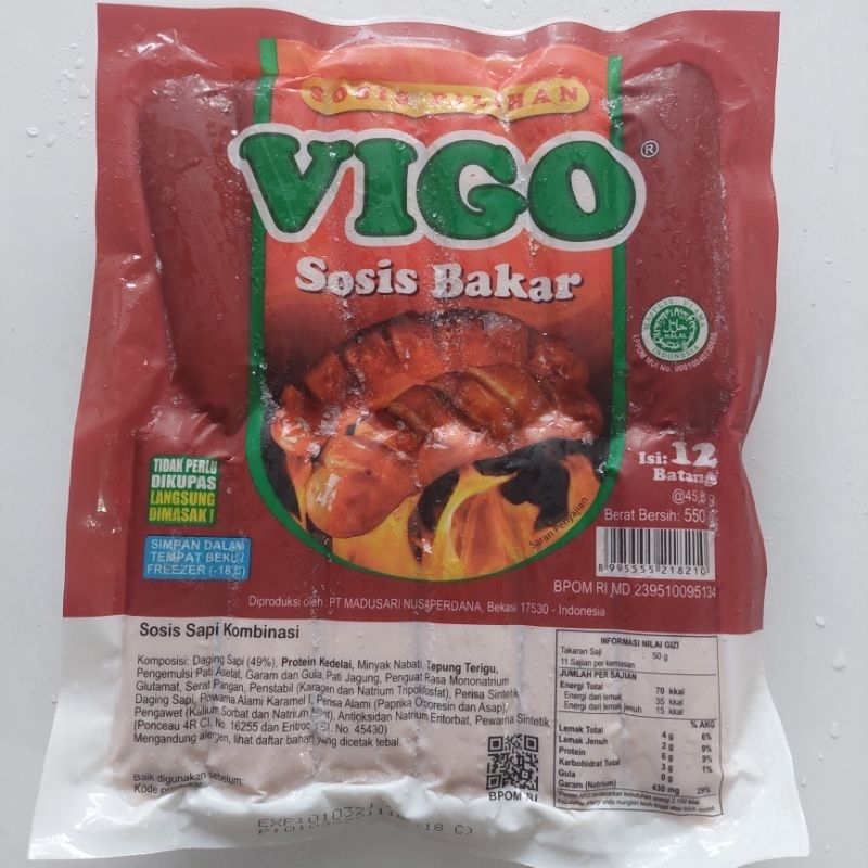 

Vigo Sosis Daging Sapi Bakar Isi 7 Pcs | 12Pcs | 24Pcs