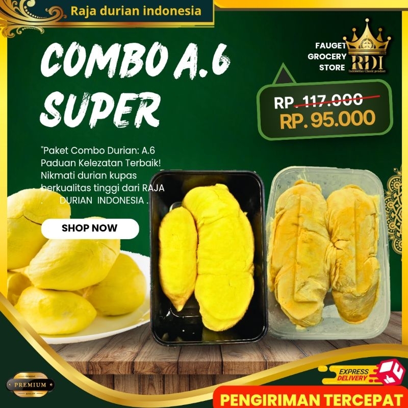 

RDI.cab Jak-selatan Durian Kupas/COMBO A6/Durian Kupas Monthong bali + Durian Kalimantan/PAKET COMBO DURIAN