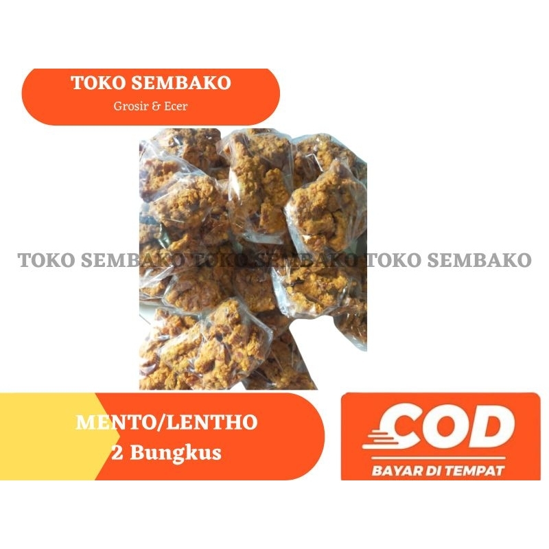

2 bungkus lento/mento kacang gurih renyah