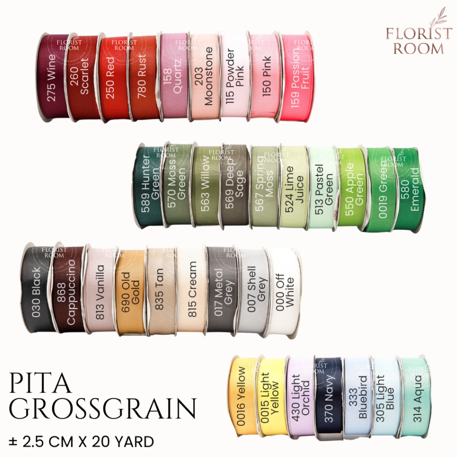 

DISKON Pita Grossgrain 25cm x 2yard Ribbon kado hadiah Pita