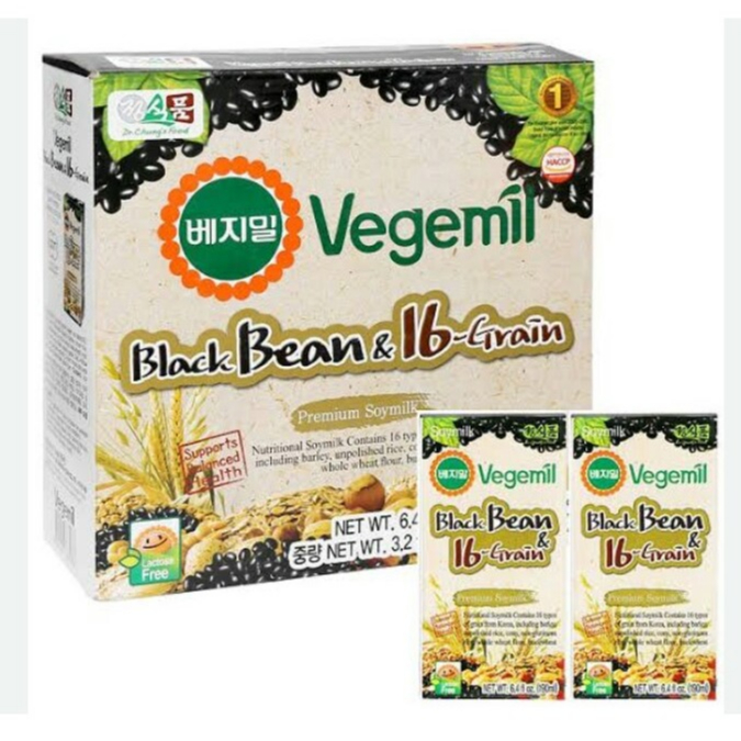

Gift Set Vegemil Black Bean +16Grain Soy Milk 190ml x 16pcs