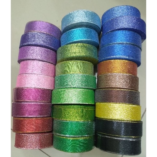 

PRODUK TREND Pita Metalik Pita Glitter 1inc 25mm 2yards Hargaroll