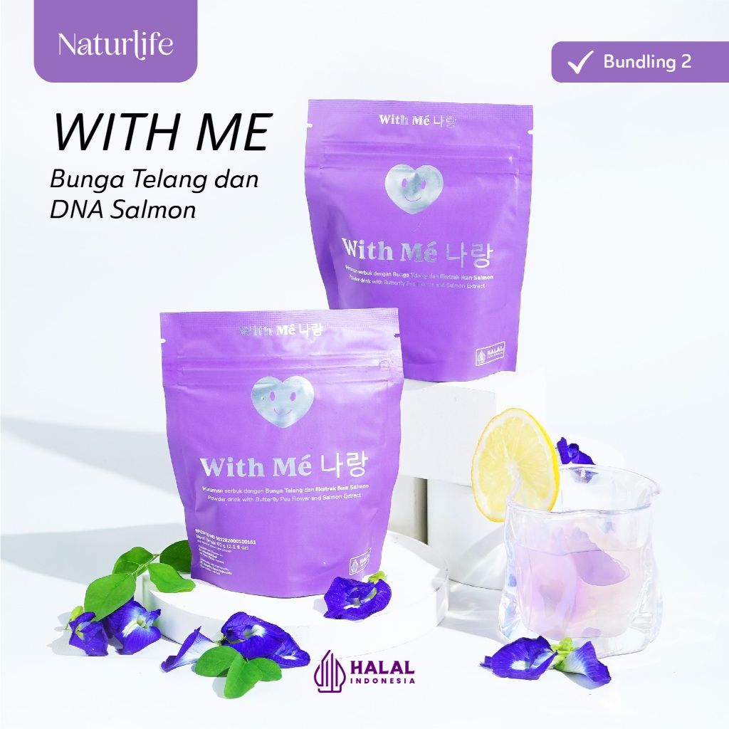 

Premium BUNDLING 2 WITH ME Minuman dengan Bunga Telang & Glutathione BPOM