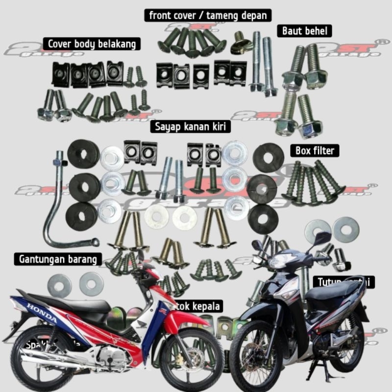 Baut Bodi Lengkap Honda Supra X 125 R Fullset / Baud Full Body  Honda Supra X 125 D Lama