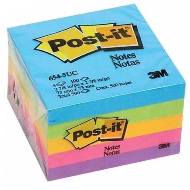 

PRODUK TERBARU Post it Warna Warni 654 1 pad 1 Pcs Post It 3M 654 Warna Warni