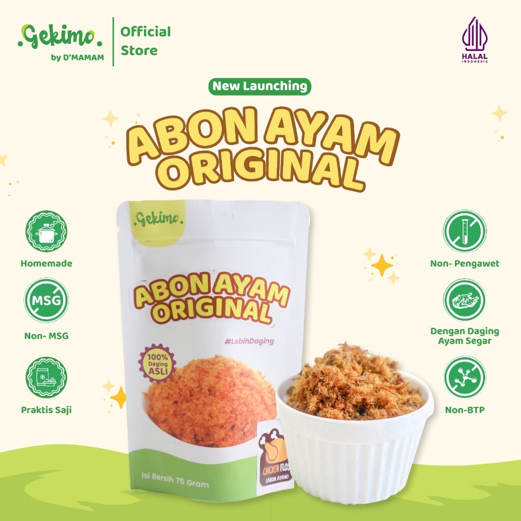 

D'MAMAM Abon Ayam Anak & Batita 75g Bebas Pengawet & MSG Gekimo