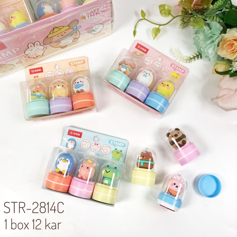 

Stamp motif set isi 3pc / stempel mainan anak bahan karet