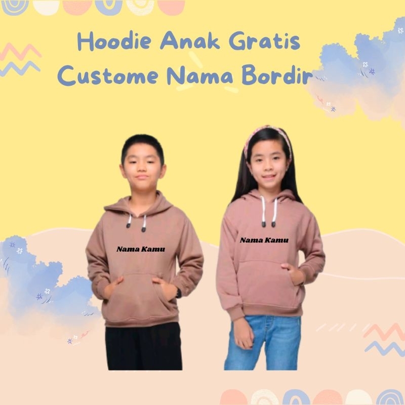 Sweater/Hoodie Anak Gratis Custome Nama Bordir