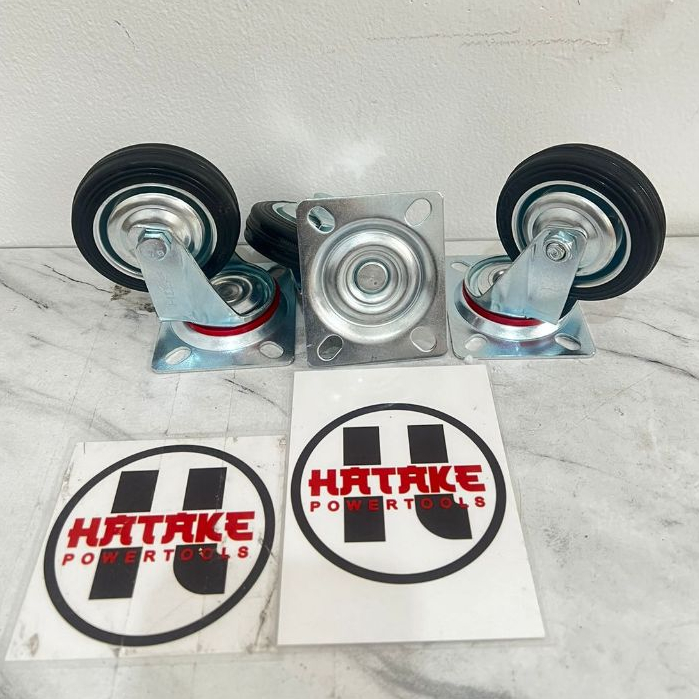 Roda gerobak 3" hidup roda troly hidup roda troli 3 inch karet