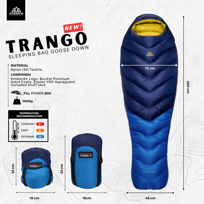 Sleeping Bag Angsana Goose Down 100% Seri Trango